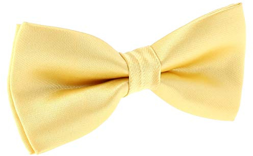 Fliege Hellgelb (Pastellgelb) - 30 Farben - Männer fliege Hochzeit, Party - Satin stoff, Einfarbig - Vorgebunden, Herren