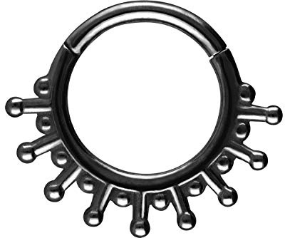 PIERCINGLINE Chirurgenstal Segmentring Clicker | SONNENSTRAHLEN | Piercing Ring Nase Septum Ohr Helix Tragus | Farbauswahl