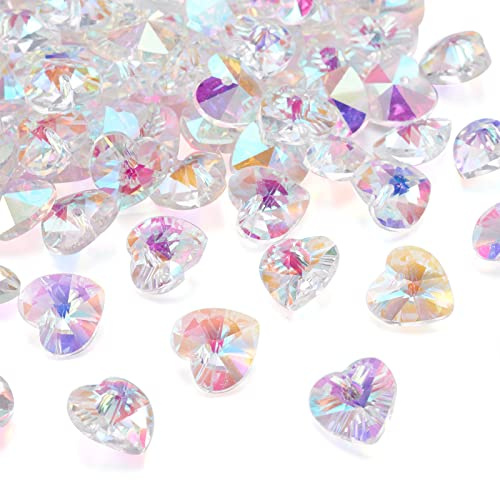 Cheriswelry Faceted Electroplated Glass Pendants Crystal Clear Dangle Charms for Jewellery Crafts Making