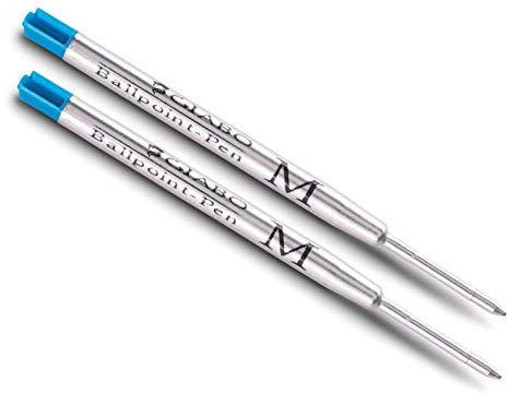 Giabo Großraummine│Blau│Kugelschreiberminen im 2er Set│Ersatzmine in der Strichstärke M