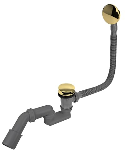 Goldfarbe Fertig Abfall Badewanne Bad Lange Flexibel Siphon Badezimmer