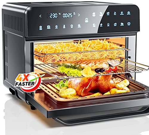 Friggitrice ad Aria, 12 in 1 Forno ad Aria Calda con LED Touch Screen, 1800W Air Fryer in Acciaio Inossidabile, 25L