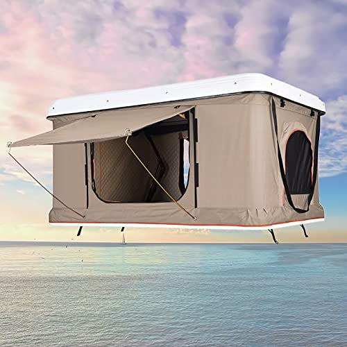 Tenda A Guscio Rigido Tenda Tetto per SUV Viaggio Tenda Installazione Pop-Up Ampio Spazio Adatto per 2-3 Persone con Scala E Tenda A Guscio Rigido Impermeabile Tenda da Tetto Terrestre(Style3)