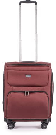 Stratic Bendigo Light+ Koffer Weichschale Reisekoffer Trolley Rollkoffer Handgepäck, TSA Kofferschloss, 4 Rollen, Erweiterbar, Größe S, Redwine