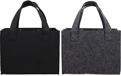 Artibetter 2Pcs 6 Flaschen Weinbeutel mit Trenner Falten Filzweinlagerungstasche Tragbare Weinträgertasche Weinprotokoll mit Griff für Biergetränke Wein
