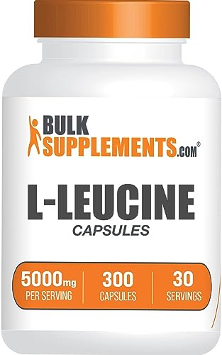 BulkSupplements.com L-Leucine Capsules - Leucine Supplements, Leucine Amino Acid, BCAA Supplements, Leucine 5000mg - Gluten Free, 10 Capsules per Serving - 30-Day Supply, 300 Capsules