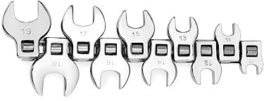 QWORK® 10pièces têtes de clés à fourche, clé crowfoot, 10-19mm