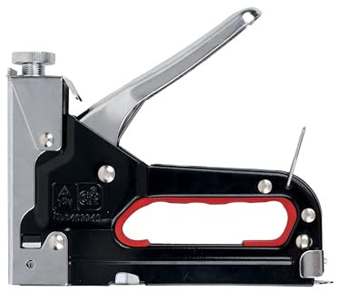 My DIY Staple Gun with 1500 Staples & Carry Case Manual Nail Gun 3-in-1 Heavy Duty Stainless Steel Staple Gun Non-Slip Stapler Multiuse Adjustment Nail Kit for Upholstery Carpentry Decoration DIY