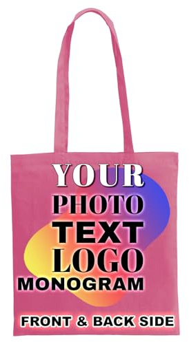 lepni.me Personalisierte Stoffbeutel | Bedrucken Sie Ihr eigenes Anfangstext Foto Logo | Stofftasche Einkaufstasche Baumwolltasche Canvas Tote Bag