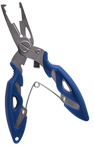 FnnEmg Angelhaken Angelzeile Angelwerkzeuge Zubehör Braid Line Lure Cutter Haken Entferner Schneiden Fisch Verwenden Zangen Multifunktionsschere Thkfish Angelhaken (Size : Blue Pliers)