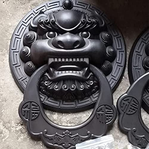 SANZHEN Antiker Türklopfer mit Tierkopf, rostfreier Bronze-Türgriff, Retro-Schwarz, verdicktes Haustür-Dekorationszubehör