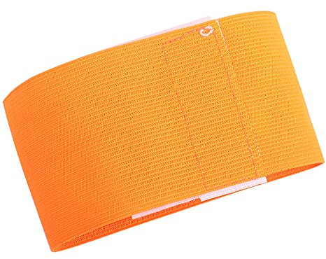 Fascia da braccio da Capitano di Calcio brassard police Bande regolabili per giocatori di Calcio da campo, 31x6 cm (Arancione), 12,2x2,6 pollici brazalete capitan futbol Captain's Armbands