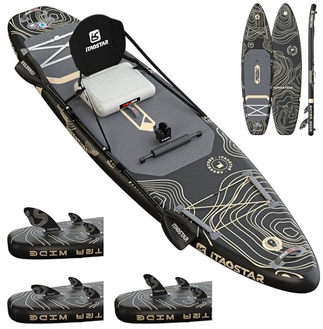 iTAOSTAR Adventure A02A - Tavola da paddle extra larga da 88,9 cm, con seduta, stabile e ampia, gonfiabile, per adulti/famiglie/giovani di tutti i livelli di abilità