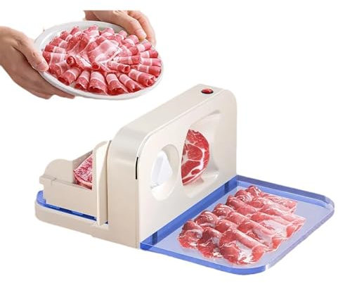 FfiMe Electric Meat Slicer – Bread/Cheese/Cold Cuts Non-Slip Deli Slicer, 17cm Stainless Steel Serrated Blade, Adjustable Thickness 1-15mm, Home Slicer, Commercial and Household Use