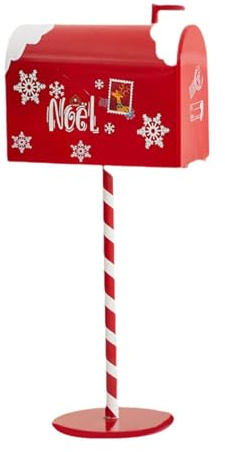 XLWLLNJ XLWLLNNJ Buzón navideño nevado Buzón navideño rojo Buzón navideño Buzón de hierro Buzón navideño Decoración de escritorio, 22 x 15 x 51,5 cm