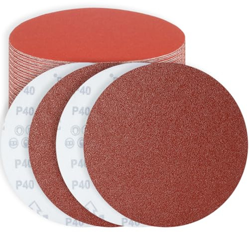 FEIHU 30 Stück Schleifscheiben klett 200 mm Körnung P40,Schleifpapier 200mm.Schleifscheib 200 mm für tellerschleifer,schleifen/polieren