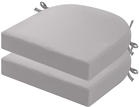 PRIMEPATIO Outdoor Garden Chair Cushions Set of 2, 40x40cm, Grey