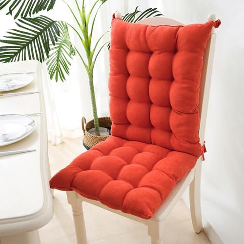BAHULA Schaukelstuhl Kissen Lounge Chair Pad für Indoor Outdoor Hohe Rücken Lounge Chair Ersatz Sitzkissen mit Krawatten für Gartenmöbel,Rot,40x95cm