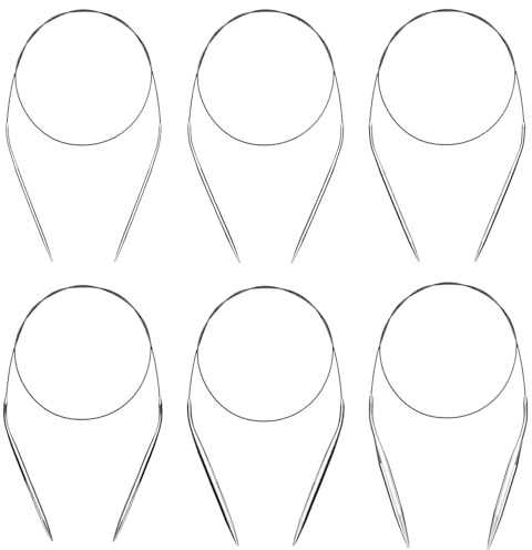 DILUSILK 6pcs Circular Knitting Needles 40cm Set for Socks and Hats