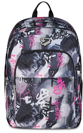 Seven Zaino Scuola Pro XXL Reversibile Detach, Grigio, Zaino Doppio Scomparto, Tasca Porta PC e Tasca Porta Borraccia, Scuola Media e Superiore, Ragazza