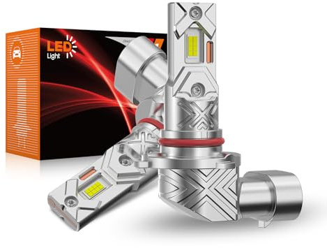 PAERKU 9005 HB3 Bombillas LED para Automóviles Como Luz Alta y Luz Baja, 6500K Blanco Frío 18000LM Bombilla Halógena de Repuesto, Diseño sin Ventilador, Plug and Play (2 piezas)