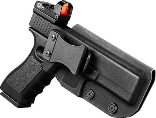 Glock17 Estuche、IWB KYDEX Estuche para Glock 17(Gen 1-5), Glock 22, Glock 31(Gen 3-4) Accesorios de Funda para Armas IWB con inclinación y tensión Ajustables