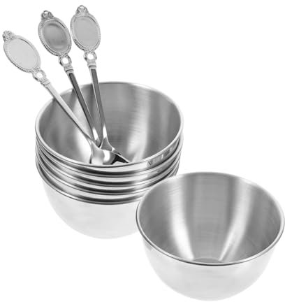 Veemoon 9pièces Lot de Petits Bols à Sauce Ronds avec Cuillère pour Assaisonnement et Accompagnement