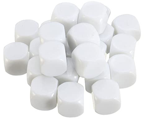 SUPVOX 30pezzi Dadi Vuoti in Acrilico Da Facce Laterali Lucide Blocchi Quadrati Sei Lati Dadi Fai Da Te Bianchi Per Creare Segni Divertenti