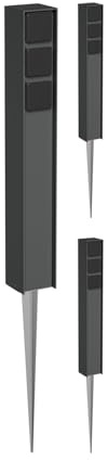 ledscom.de 3 st trädgårdsuttag pelare PODEL med markspik för utomhusbruk, IP44, 3-vägs, antracit, kantig, 60cm