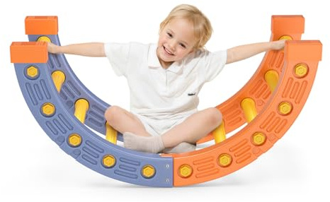 Climbing triangle for toddlers, Pikler triangle set, Montessori climbing frame set with Arch&Ramp&Ladder, indoor climbing set for toddlers (Climbing Frame Set-Half Round + Cloth Cover)