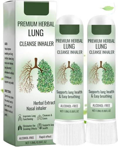 Inhalador desintoxicante herbal portátil, inhalador nasal en barra, aerosol limpiador pulmonar, mejora la respiración y refresca el aire bucal.