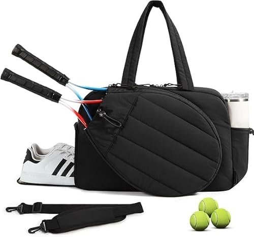 FIENZA Tennis Sporttasche für Damen, Tennistasche für 2 Schläger mit Schuhfach und Nassfach, Sport-Reisetasche für Laptops bis 15,6 Zoll