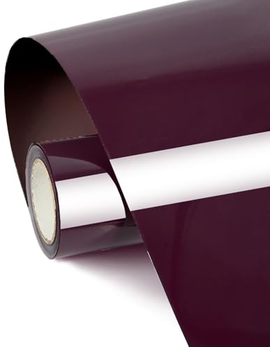 FOSER Plotterfolie Textil, 30,5cm×300cm Flexfolie Plotter Textil, Transferfolie Bügelfolie für Stoffe, DIY (Dunkelrot)