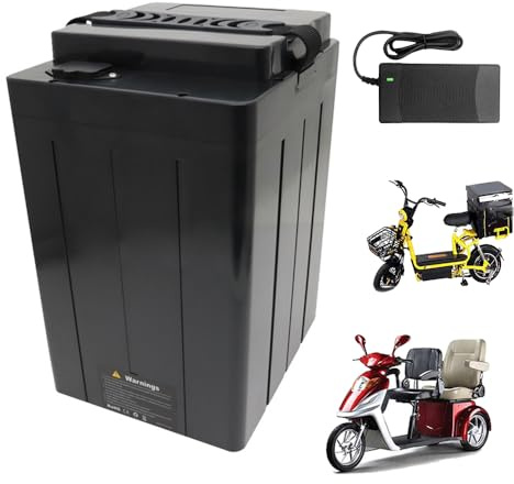 JHKJ Batería de Litio para Motocicleta eléctrica de 60 voltios, 20 Ah o 30 Ah; baterías de Iones de Litio de 48 V, 60 V y 72 V, 20 Ah, 22 Ah o 25 Ah con Cargador.,48v,50Ah