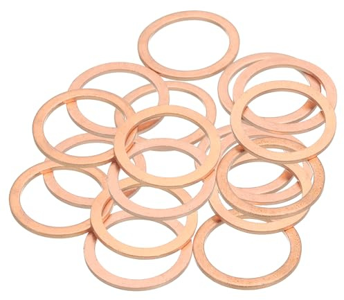QUARKZMAN 18Pz Rondelle Piatte 22 Mm ID 28 Mm OD 1.5 Mm Spessore | M22 Rondelle Rame Anello Tenuta Rame Kit Assortimento Rondelle, Per Bulloni Viti Riparazione Meccanica