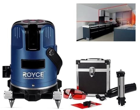 Kovalmax® Livella Laser Autolivellante 360° Professionale Royce RV5 Tracciatore Linee Croce Misuratore Alta Precisione