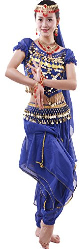 Astage Damen Bauchtanz-Komplet Tanzkostüme Indische Zubehör Alle Ornamente