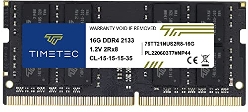 Timetec 16GB DDR4 2133 MHz (PC4-2133P) PC4-17000 SODIMM – Sin ECC, sin búfer, 260 Pines, 1,2V CL15, Memoria para portátiles, notebooks, Mini-PC y Ordenadores Todo en uno.