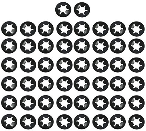 sourcing map 50 Stück Sternschloss Sicherungsscheiben 6mm x 14mm mit Innenzahn Ersatz