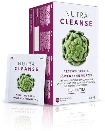 Nutra Tea NUTRACLEANSE, Kräutertee-Mischung. Aromatischer Artischockentee, 20 umhüllte Teebeutel, Aufguss mit Artischocke & Mariendistel