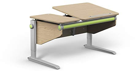 moll Winner Split Comfort Kinderschreibtisch höhenverstellbar | mitwachsend & ergonomisch mit geteilter, neigbarer Tischplatte & gerundeten Ecken | Schreibtisch ideal für Schulkinder | Made in Germany