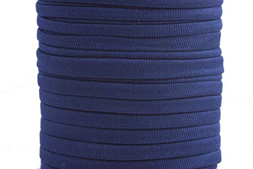KONMAY Cordón elástico de 5 mm y 18,2 metros, cinta elástica para coser y artesanía, cordón de goma, color azul marino