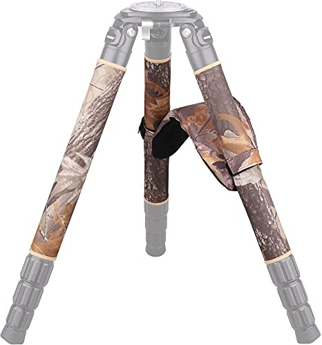 Tripod Leg Covers-INNOREL TS40M (Set of 4) Universal Tripod Protective Sleeves and Shoulder Pad Neoprene Chloroprene Rubber Wrap Removable Anti-Skid Waterproof Brown Camouflage for 40mm Tube