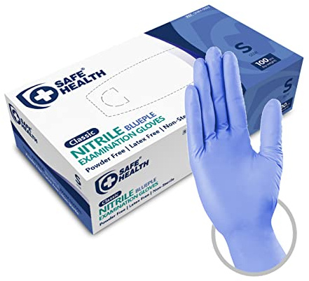 Safe Health Nitrilhandschuhe Größe S Blueple,100 stück, Violett Blau Nitril Pulverfrei Latexfrei, Lebensmittel Handschuhe Einweghandschuhe Einmalhandschuhe