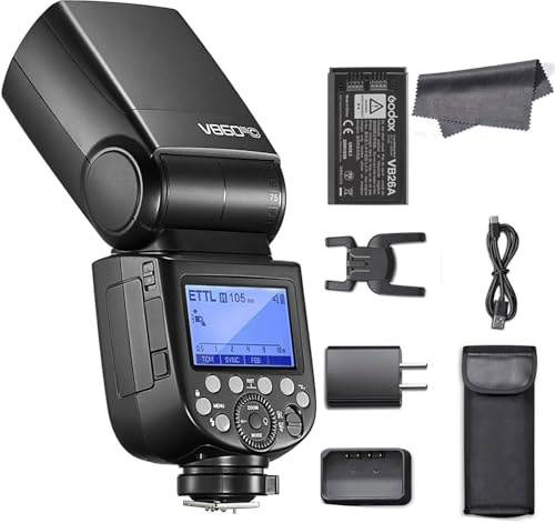 Godox V860III-C Flash for Canon Camera,TTL Speedlite 2.4G Wireless HSS 1/8000,480 Full-Power Flashes,Li-on Battery Speedlight,0.01-1.5s Recycle Time 10 Levels LED Modeling Light (Upgraded V860II-C)