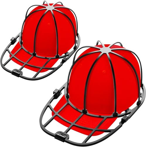 Eiito Lot de 2 lavage casquette machine a laver, pour casquettes de baseball avec cadre pour adultes/enfants, passent au lave-vaisselle (noir, 2pièces)