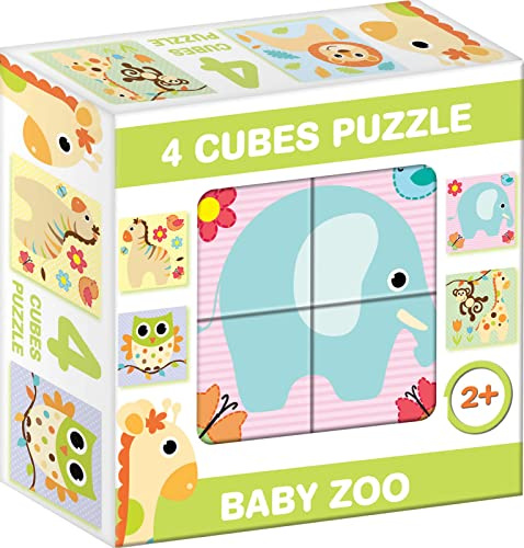 Würfel Puzzle Bilderwürfel 4-TLG. Kinderpuzzle Zoo Zootiere