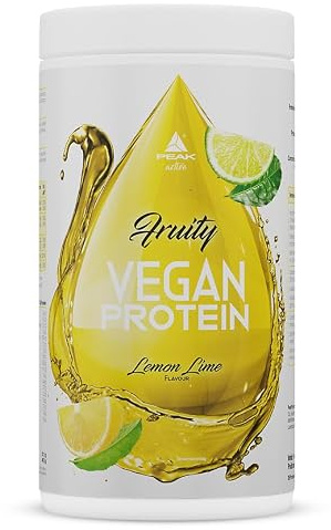 PEAK Fruity Vegan Protein - 400g Goût Lemon Lime I hydrolysat de protéines de pois I sans gras I sans sucres ajoutés I BCAA I solubilité parfaite I renforcement musculaire I soft drink