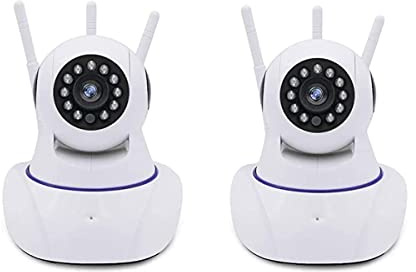 GC GLOBALCOMMERCE Kit 2 caméras Wifi IP sans fil 1080P motorisé avec infrarouge pour vidéosurveillance à 3 antennes, contrôle avec application Yoosee