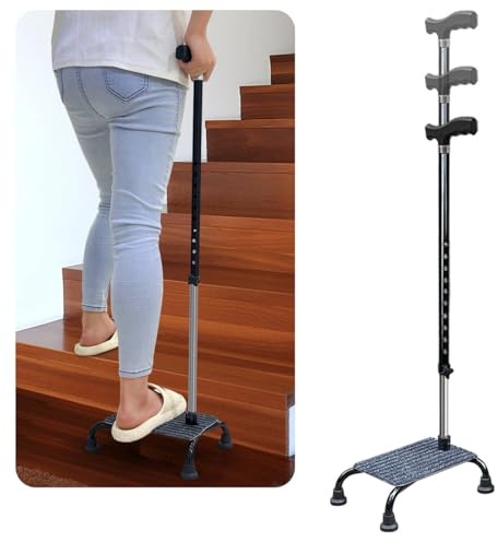NEAUDE Ascensori per canna da arrampicata per anziani Mezzi gradini Assistono Bastoni da passeggio Anziani Dispositivi per camminatori per scale Aiuto in piedi Regolabile Mobile Portatile Elevatori